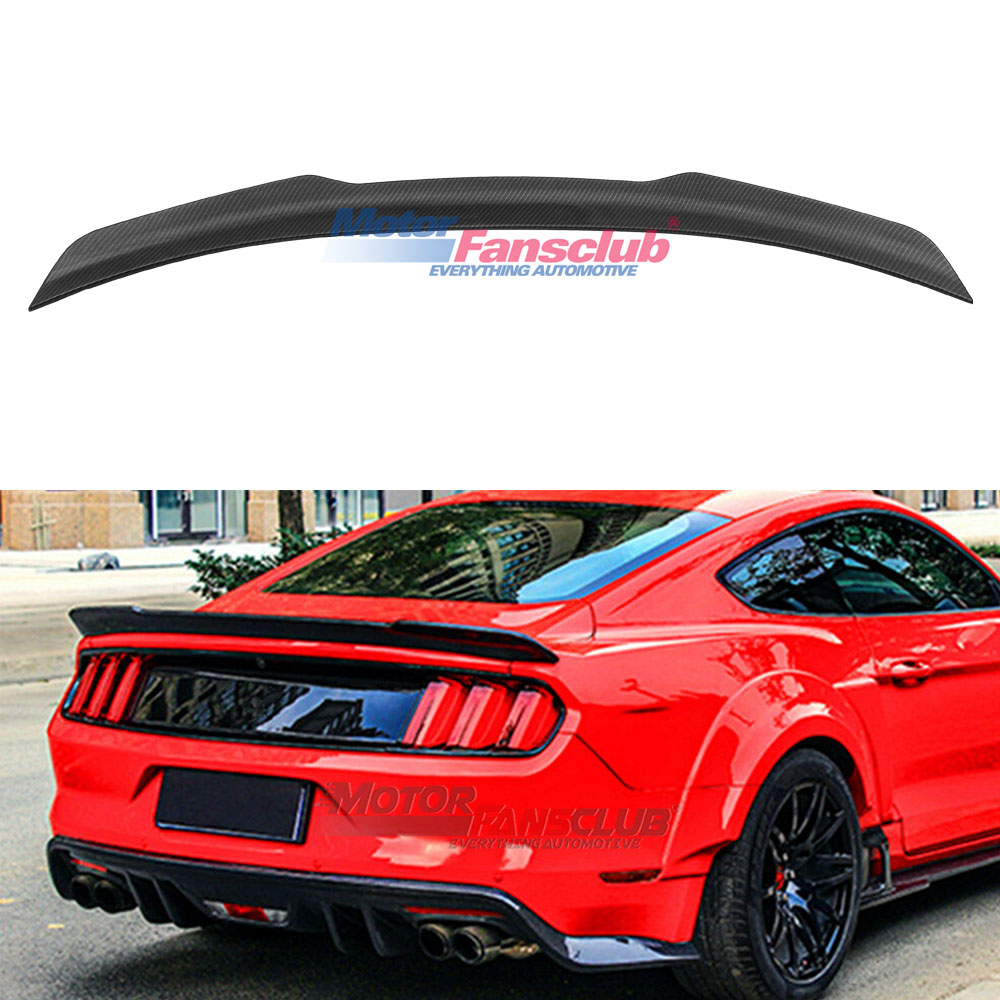 For 2015-2017 Ford Mustang GT H Style Carbon Fiber Rear Trunk Spoiler Wing Lid
